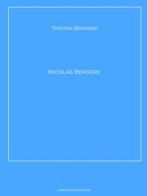 cover image of Nicolas Bergère
